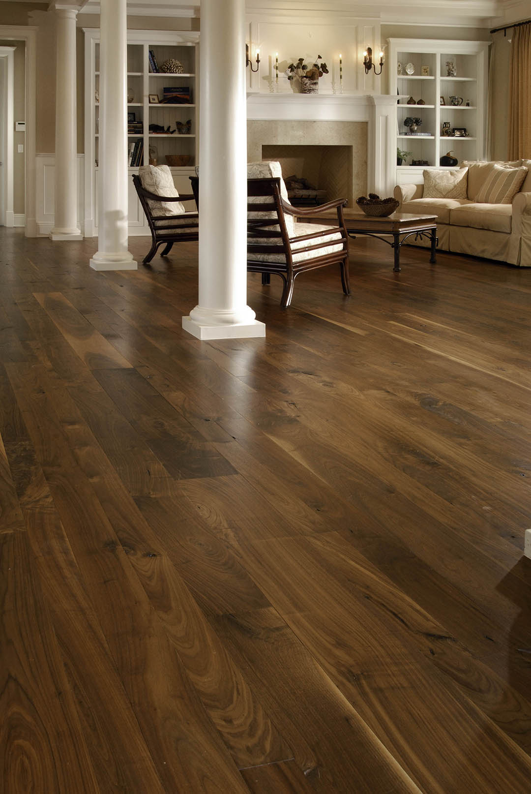 Dark Floor in Grand Living Room