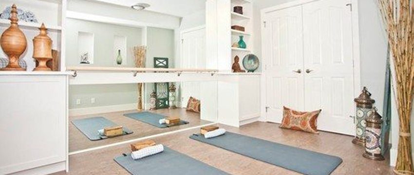 hardwood flooring in exercise room