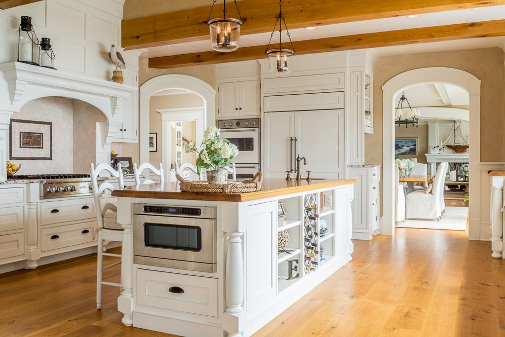 white oak floor with tung oil in kitchen